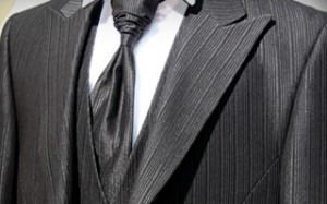 black tailor made suit
